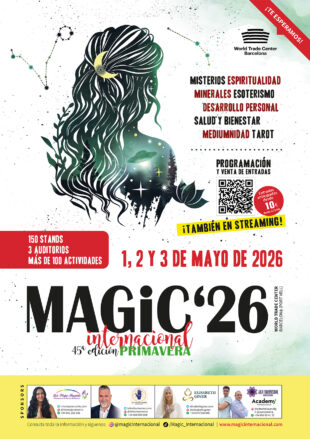 Cartel de la feria MAGiC Internacional Barcelona 2026 sobre espiritualidad, tarot y bienestar, 1, 2 y 3 de mayo
