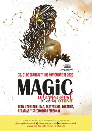 Cartel de la feria MAGiC Internacional Barcelona 2026 sobre espiritualidad, tarot y bienestar, 30 y 31 de octubre y 1 de noviembre